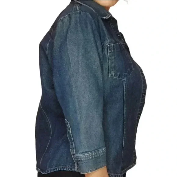 Willi Smith Womens Shacket Blouse Button Up Size Large - Picture 4 of 15